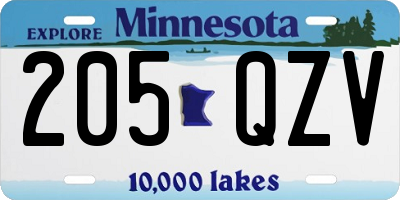 MN license plate 205QZV