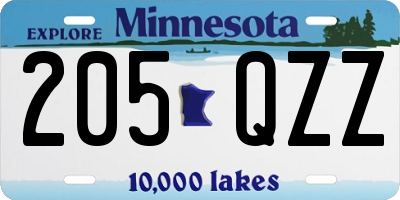 MN license plate 205QZZ