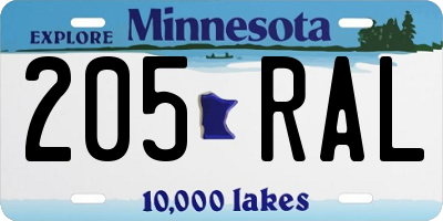 MN license plate 205RAL
