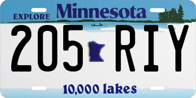 MN license plate 205RIY