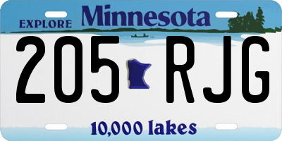 MN license plate 205RJG