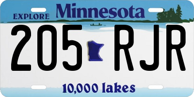 MN license plate 205RJR