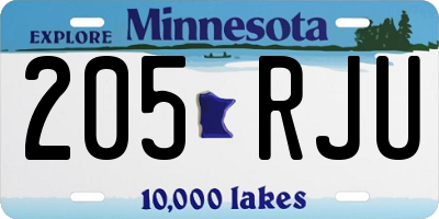 MN license plate 205RJU