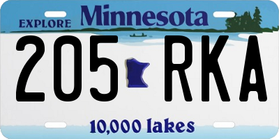 MN license plate 205RKA