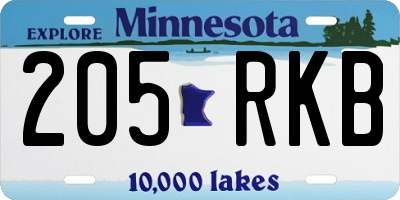 MN license plate 205RKB