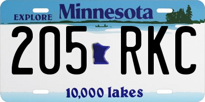 MN license plate 205RKC