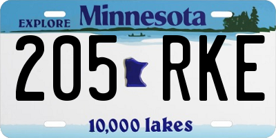 MN license plate 205RKE