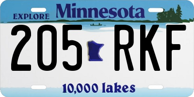 MN license plate 205RKF