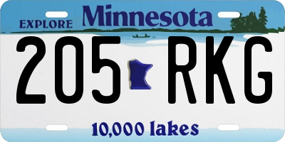 MN license plate 205RKG