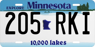 MN license plate 205RKI
