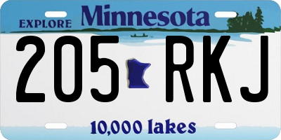 MN license plate 205RKJ
