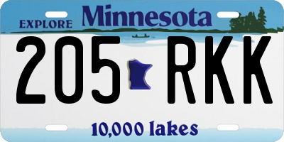 MN license plate 205RKK