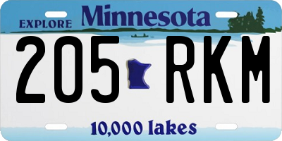 MN license plate 205RKM