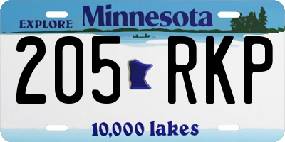 MN license plate 205RKP