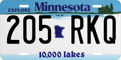 MN license plate 205RKQ