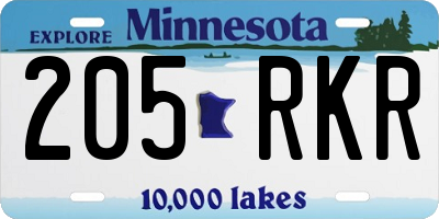 MN license plate 205RKR