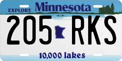MN license plate 205RKS