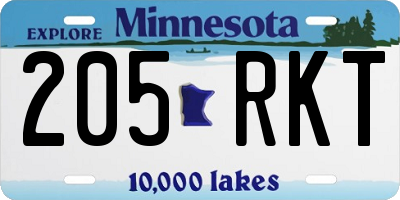 MN license plate 205RKT