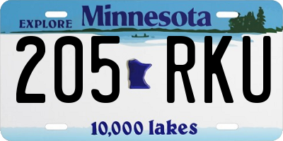MN license plate 205RKU