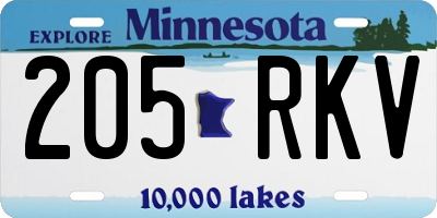 MN license plate 205RKV