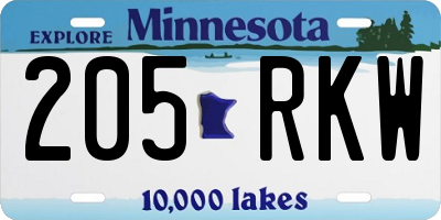MN license plate 205RKW