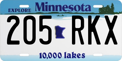 MN license plate 205RKX