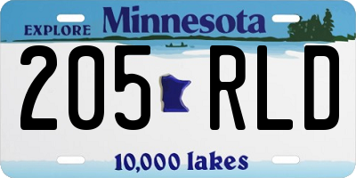 MN license plate 205RLD