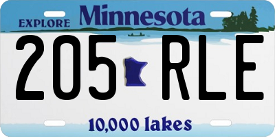 MN license plate 205RLE