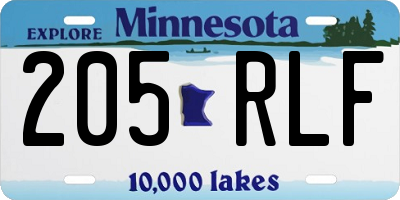MN license plate 205RLF
