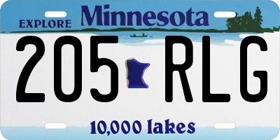 MN license plate 205RLG