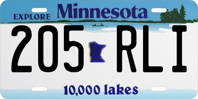 MN license plate 205RLI