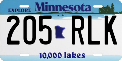 MN license plate 205RLK