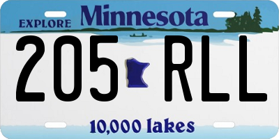 MN license plate 205RLL