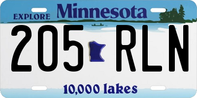 MN license plate 205RLN