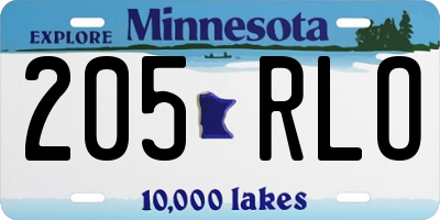 MN license plate 205RLO