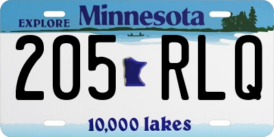 MN license plate 205RLQ