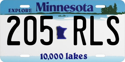 MN license plate 205RLS