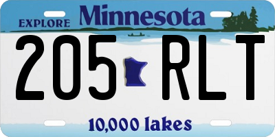 MN license plate 205RLT
