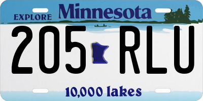 MN license plate 205RLU