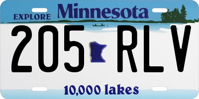 MN license plate 205RLV
