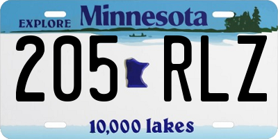 MN license plate 205RLZ