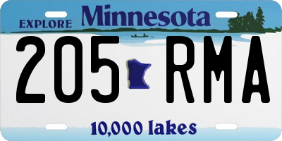 MN license plate 205RMA