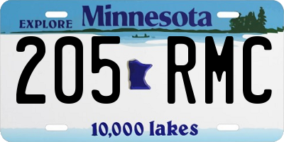 MN license plate 205RMC