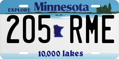 MN license plate 205RME