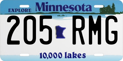 MN license plate 205RMG