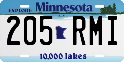 MN license plate 205RMI