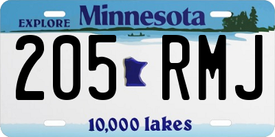 MN license plate 205RMJ