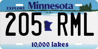 MN license plate 205RML