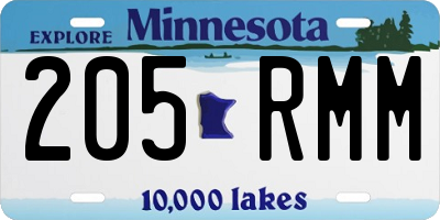 MN license plate 205RMM
