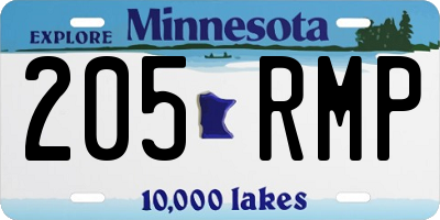 MN license plate 205RMP